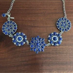 Chico’s Medallion Chain Belt Blue & Silver CHICO main image 4